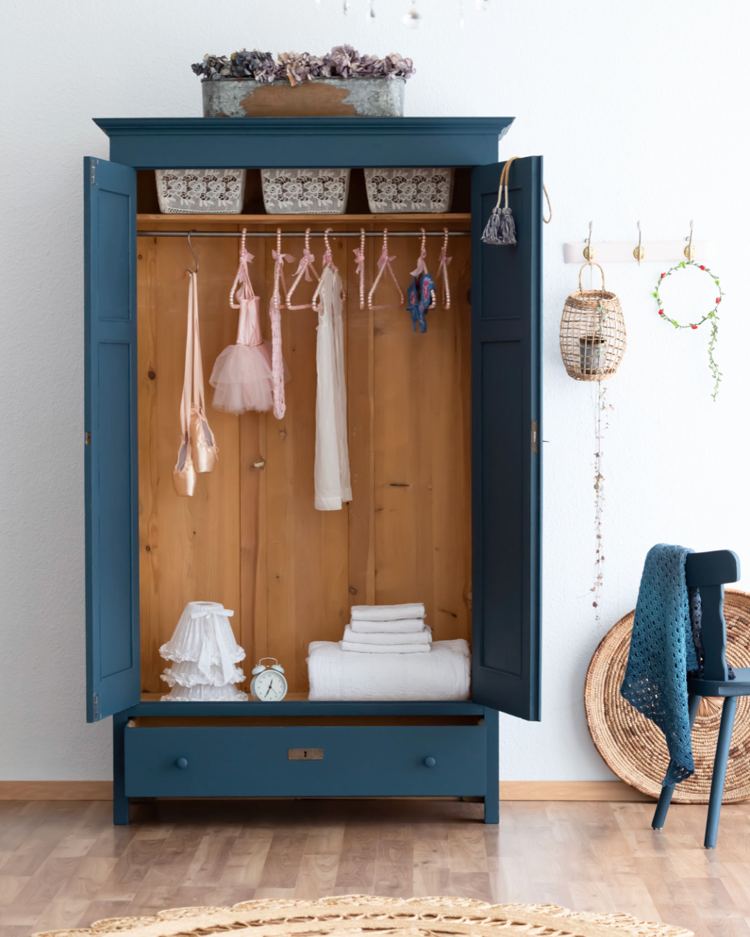 Large Vintage Double Wardrobe / Linen Cupboard